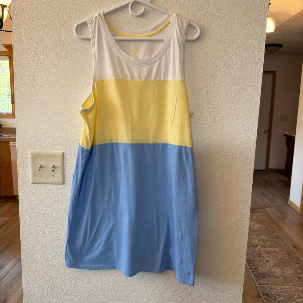 Jockey Women's Colorblock Sleep Dress - White, Yellow, Blue size XL